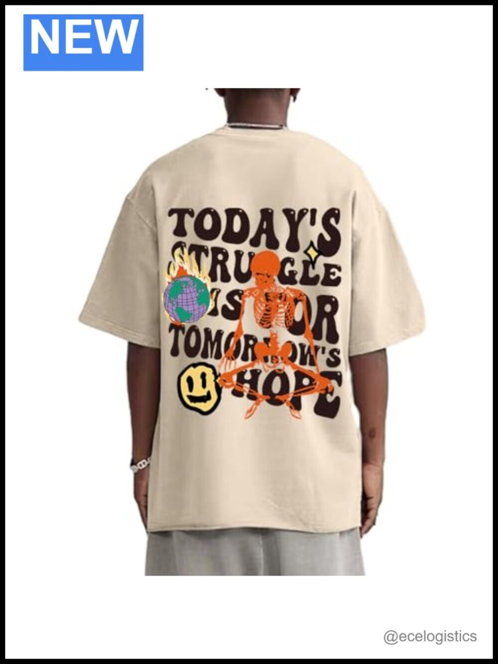 Oversized Graphic Letter Print Vintage Retro Streetwear T-Shirt